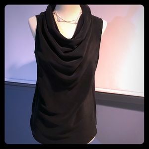 Brochu Walker Black Drape Neck Top